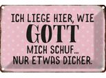 Vianmo Insegna Di Latta 20X30 Cm Liege Hier Wie Gott Mich Schuf