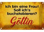 Vianmo Insegna Di Latta 20X30 Cm Ich Bin Frau GöTtin