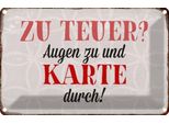 Vianmo Insegna Di Latta 12X18 Cm Zu Teuer Augen Zu Karte Durch