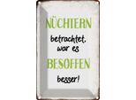 Vianmo Insegna Di Latta 18X12 Cm NüChtertn War Besoffen Besser