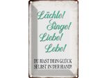 Vianmo Insegna Di Latta 30X20 Cm LäChle Singe Liebe Lebe GlüCk