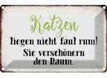 Vianmo Insegna Di Latta 20X30 Cm Katzen Liegen Nicht Faul Rum