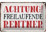 Vianmo Insegna Di Latta 12X18 Cm Achtung Freilaufende Rentner