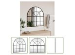 The Living Store Specchio Da Parete Nero 80X80 Cm Ferro Curvo