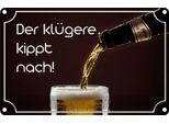 Vianmo Insegna Di Latta 12X18 Cm Bier Der KlüGere Kippt Nach