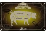 Vianmo Insegna Di Latta 12X18 Cm Fleisch Schwein Exklusiv Menü