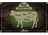 Vianmo Insegna Di Latta 20X30 Cm Fleisch Schnitte Beef Exklusive Menü