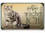 Vianmo Insegna Di Latta 12X18 Cm Katze American Shorthair Hier Wache