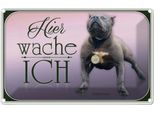 Vianmo Insegna Di Latta 20X30 Cm Hund Pit Bull Terrier Hier Wache Ich