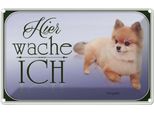 Vianmo Insegna Di Latta 20X30 Cm Hund Zwergspitz Hier Wache Ich