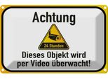 Vianmo Insegna Di Latta 20X30 Cm Achtung Objekt VideoüBerwacht