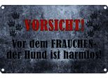 Vianmo Insegna Di Latta 20X30 Cm Vorsicht Frau Hund Harmlos