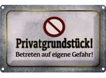 Vianmo Insegna Di Latta 12X18 Cm PrivatgrundstüCk! Gefahr