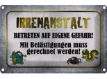 Vianmo Insegna Di Latta 20X30 Cm Irrenanstalt Betreten Gefahr