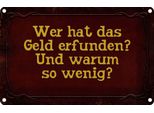 Vianmo Insegna Di Latta 12X18 Cm Wer Hat Das Geld Erfunden Und