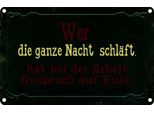 Vianmo Insegna Di Latta 20X30 Cm Arbeit Wer Ganze Nacht SchläFt