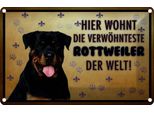 Vianmo Insegna Di Latta 20X30 Cm Hund Hier Wohnt Die Rottweiler
