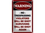 Vianmo Insegna Di Latta 18X12 Cm Warning No Trespadding