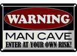 Vianmo Insegna Di Latta 12X18 Cm Warning Man Cave Enter At Your