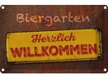 Vianmo Insegna Di Latta 20X30 Cm Biergarten Herzlich Willkommen