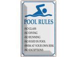 Vianmo Insegna Di Latta 18X12 Cm Pool Rules No Glass No Diving