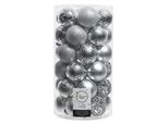 Ornamenti Natalizi In Plastica Da 6 Cm, Set Di 37 Pezzi - Argento
