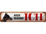 Vianmo Insegna Di Latta 10X46 Cm Dobermann Hund Hier Wohne