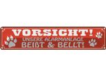 Vianmo Insegna Di Latta 10X46 Cm Vorsicht Alarmsanlage BeißT