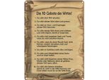 Vianmo Insegna Di Latta 40X30 Cm Die 10 Gebote Des Wirtes