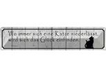 Vianmo Insegna Di Latta 10X46 Cm Wo Katze NiederläSst Wird GlüCk