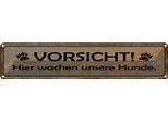 Vianmo Insegna Di Latta 10X46 Cm Vorsicht Hier Wachen Hunde