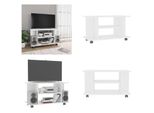 Vidaxl Mobile Tv Con Rotelle Bianco 80X40X45 Cm In Legno - Mobile Tv - Mobile Tv - Tavolo Tv - Tavoli Tv