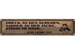 Vianmo Insegna Di Latta 10X46 Cm Dreck Shuhen Stroh Haar Reiter