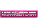 Vianmo Insegna Di Latta 10X46 Cm Liebe Wenn Man Trotzdem Lacht