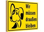 Vianmo Insegna In Legno 20X30 Cm Tiere Wir MüSsen DraußEn Bleiben Hund