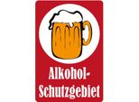 Vianmo Insegna In Legno 30X20 Cm Alkohol Schutzgebiet Rot