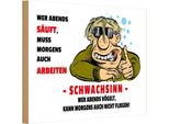 Vianmo Insegna In Legno 20X30 Cm Alkohol Wer Abends SäUft Muss Morgens
