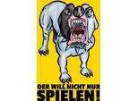 Vianmo Insegna In Legno 30X20 Cm Der Will Nicht Nur Spielen Hund