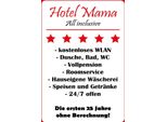 Vianmo Insegna In Legno 18X12 Cm Hotel Mama Weiß-Rotes