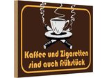 Vianmo Insegna In Legno 12X18 Cm Kaffee U. Zigaretten FrüHstüCk