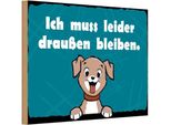 Vianmo Insegna In Legno 12X18 Cm Hund Ich Muss Leider Draussen Bleiben