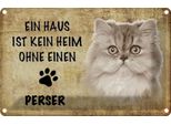 Vianmo Insegna Di Latta 12X18 Cm Perser Katze Ohne Kein Heim