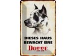 Vianmo Insegna Di Latta 18X12 Cm Hund Dieses Haus Bewacht Eine Dogge