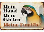 Vianmo Insegna Di Latta 12X18 Cm Tiere Papagei Mein Haus Garten Familie