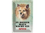 Vianmo Insegna Di Latta 30X20 Cm Hund In Diesem Haus Wacht Ein Spitz
