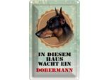 Vianmo Insegna Di Latta 30X20 Cm Hund In Diesem Haus Wacht Ein Doberman