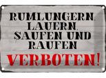 Vianmo Insegna Di Latta 12X18 Cm Rumlungern Saufen Verboten