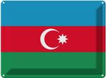 Vianmo Insegna Di Latta 30X40 Cm Bandiera Aserbaidschan Flag Of Azerbaijan