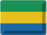 Vianmo Insegna Di Latta 30X40 Cm Bandiera Gabuns Flag Of Gabon