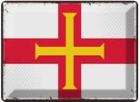 Vianmo Insegna Di Latta 30X40 Cm Bandiera Guernseys Retro Flag Of Guernsey